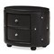 Baxton Studio Davina Hollywood 2-drawer Black Faux Leather Upholstered Nightstand 122-6756 - alternate 4